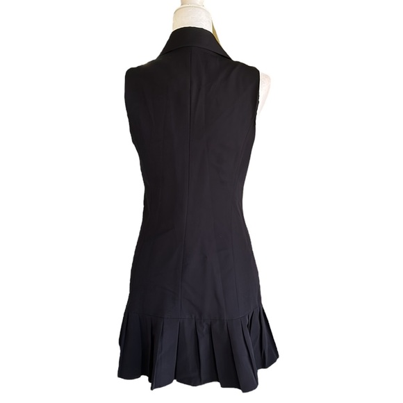 Zara Black Sleeveless Double Breasted Pleated Blazer Mini Dress Waistcoat - XS - Picture 10 of 16